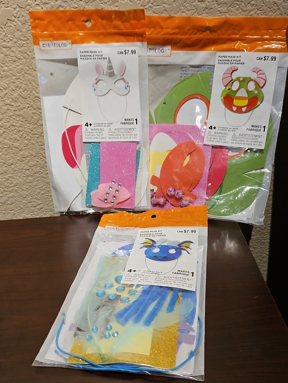 Halloween Paper Mask Kit - 3 Kits